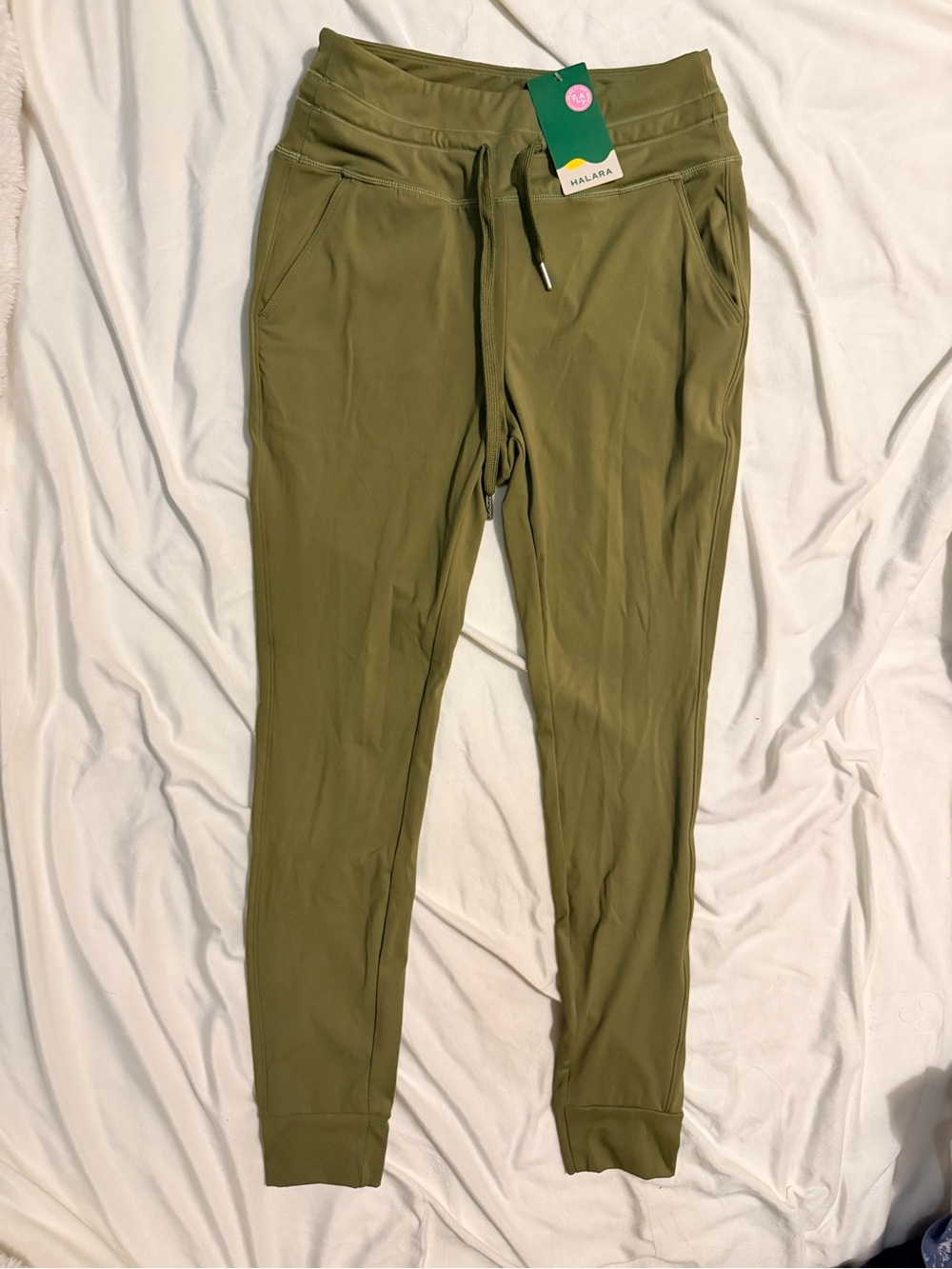 HALARA Olive Green Kids Joggers with Drawstring